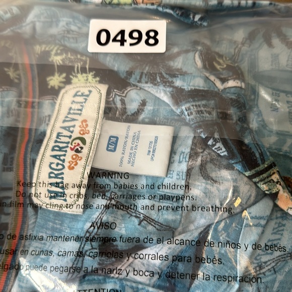 Margaritaville Men’s Hawaiian Shirt, size medium tropical 🏝️ blue floral - Picture 12 of 12